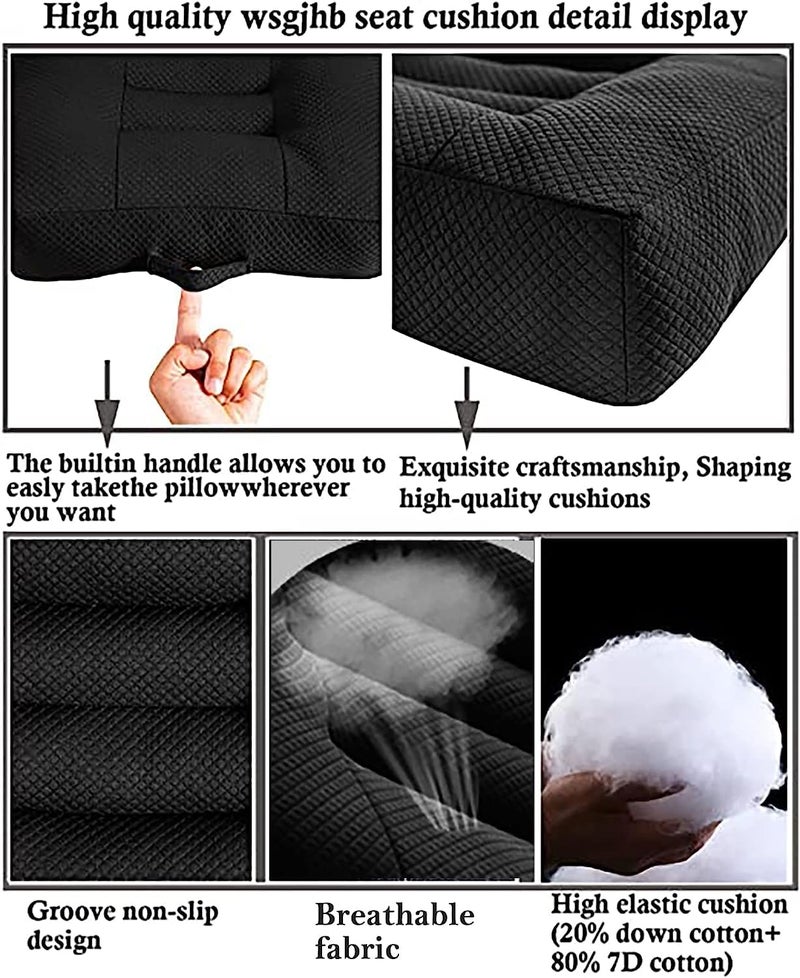 WSGJHB Car Booster Seat Cushion Posture Cushion Portable Breathable Mesh, Effectively Increase The Field of View Ideal for Office, Home, Angle Lift Seat Cushions,Black - Image 5